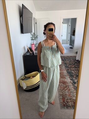 Light Blue Stripe Sleeveless set